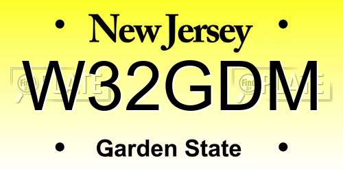 W32GDM New Jersey License Plate