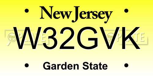 W32GVK New Jersey License Plate