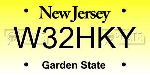 W32HKY New Jersey License Plate