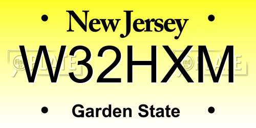 W32HXM New Jersey License Plate