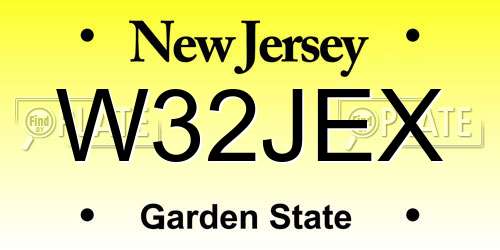 W32JEX New Jersey License Plate