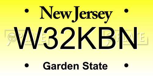 W32KBN New Jersey License Plate