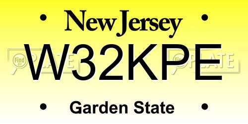W32KPE New Jersey License Plate
