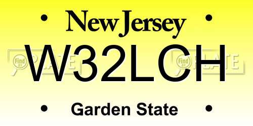 W32LCH New Jersey License Plate