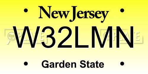 W32LMN New Jersey License Plate