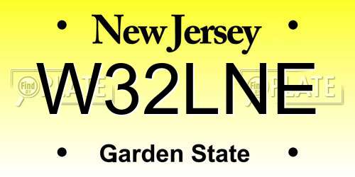 W32LNE New Jersey License Plate