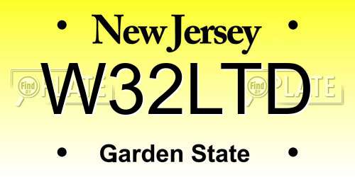 W32LTD New Jersey License Plate