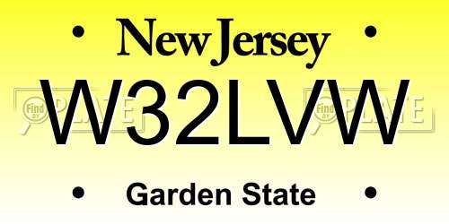 W32LVW New Jersey License Plate