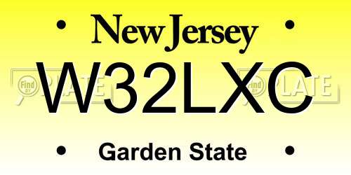 W32LXC New Jersey License Plate