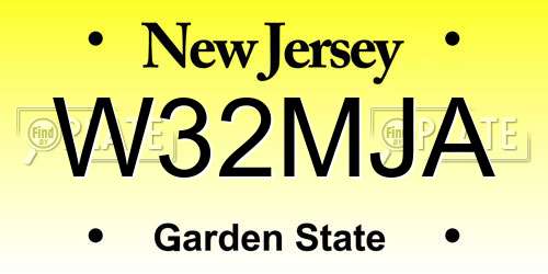 W32MJA New Jersey License Plate