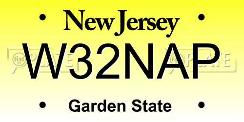 W32NAP New Jersey License Plate