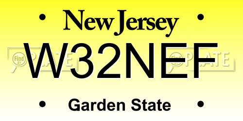 W32NEF New Jersey License Plate