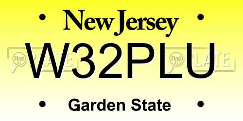 W32PLU New Jersey License Plate