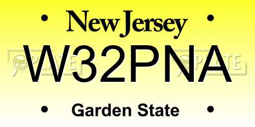W32PNA New Jersey License Plate