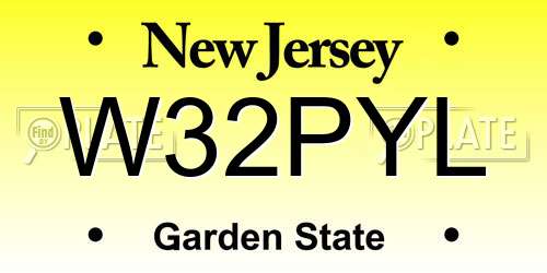 W32PYL New Jersey License Plate