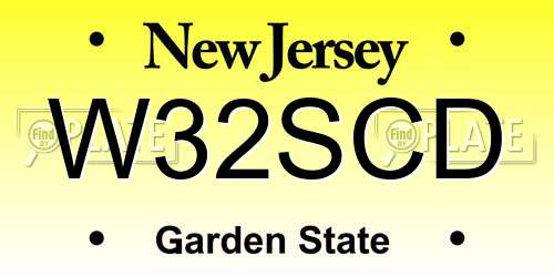W32SCD New Jersey License Plate