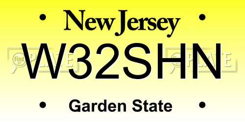 W32SHN New Jersey License Plate