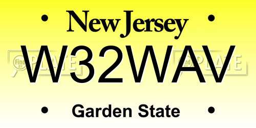 W32WAV New Jersey License Plate