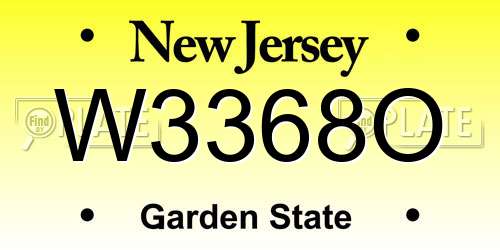 W3368O New Jersey License Plate