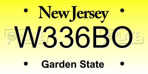 W336BO New Jersey License Plate