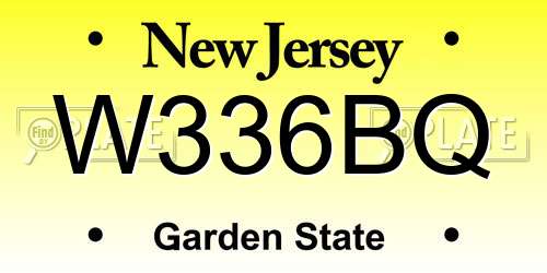 W336BQ New Jersey License Plate