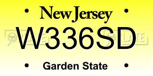 W336SD New Jersey License Plate