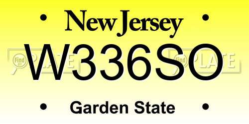 W336SO New Jersey License Plate