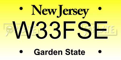 W33FSE New Jersey License Plate
