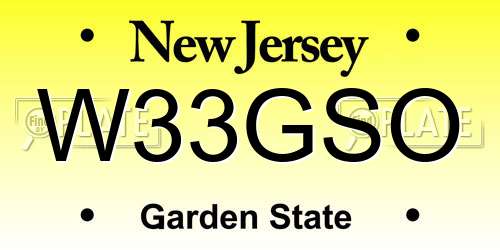 W33GSO New Jersey License Plate