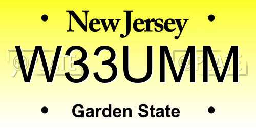 W33UMM New Jersey License Plate