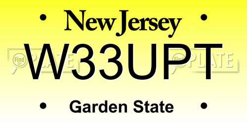 W33UPT New Jersey License Plate