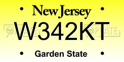 W342KT New Jersey License Plate
