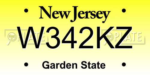 W342KZ New Jersey License Plate