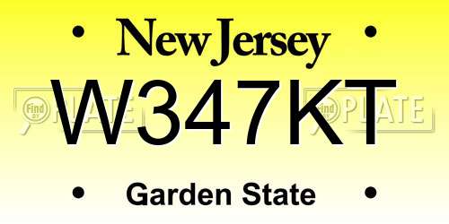 W347KT New Jersey License Plate