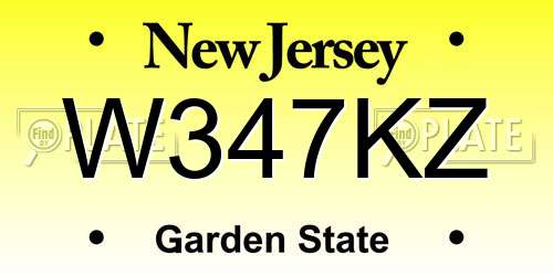 W347KZ New Jersey License Plate