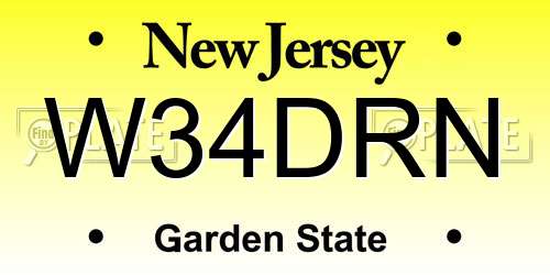 W34DRN New Jersey License Plate