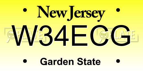 W34ECG New Jersey License Plate