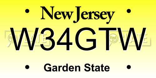 W34GTW New Jersey License Plate