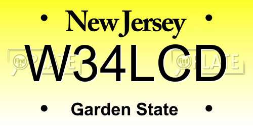 W34LCD New Jersey License Plate