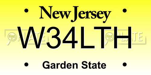 W34LTH New Jersey License Plate