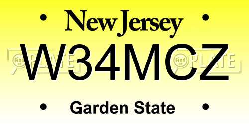 W34MCZ New Jersey License Plate