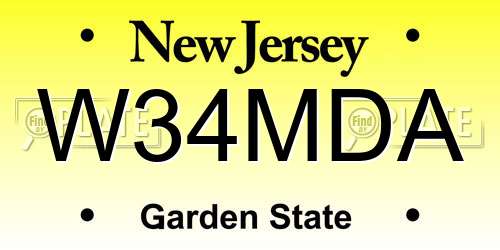 W34MDA New Jersey License Plate
