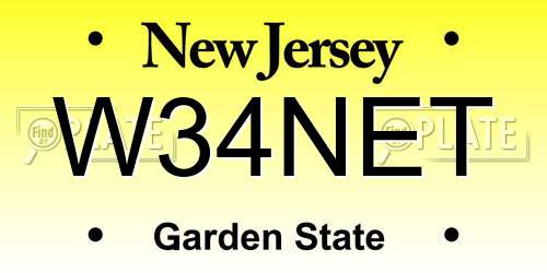 W34NET New Jersey License Plate
