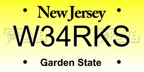 W34RKS New Jersey License Plate