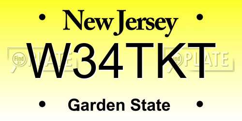 W34TKT New Jersey License Plate