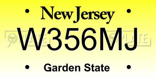 W356MJ New Jersey License Plate