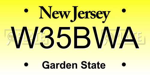 W35BWA New Jersey License Plate