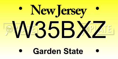 W35BXZ New Jersey License Plate