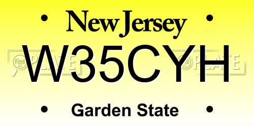 W35CYH New Jersey License Plate