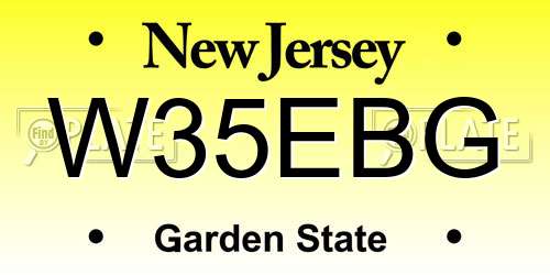 W35EBG New Jersey License Plate